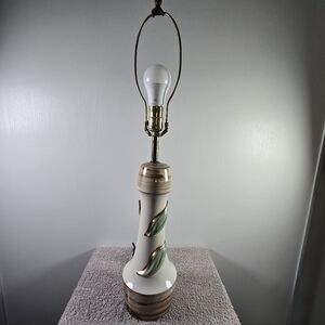 Vintage Mid Centuey Ceramic Table Lamp with Leaf Design